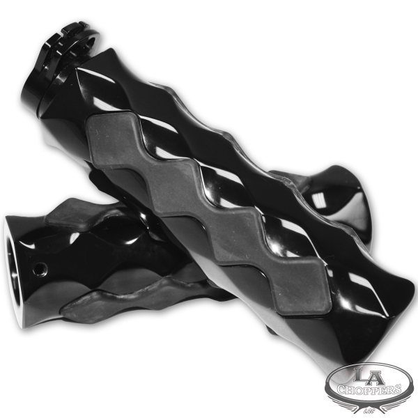 HEX TEX GRIPS with COMFORT PADS Black- Yamaha, Suzuki & Kawasaki