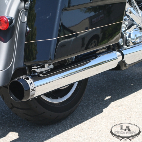 TRU-POWER FL Dual Exhaust<br>Complete System FL ('95-'06)<br>3-1/2� w/BLACK xXx Tip