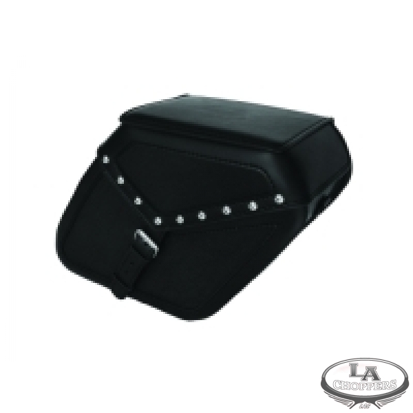 Model 109 Saddlebags, Studded Tek Leather with Full Grain Leather Insert