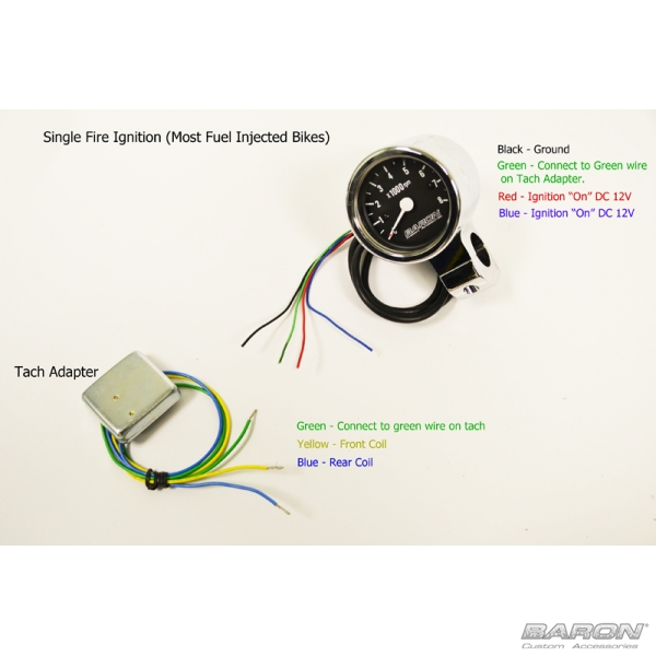 2 U0026quot Mini-bullet Tach Black Face 1 U0026quot Clamp By