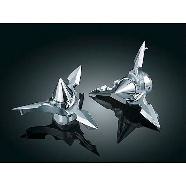 SPUN BLADE SPINNING AXLE CAPS<br>W/POINTS<br>VTX 1300/1800