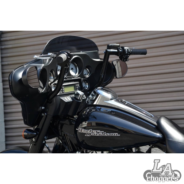 12" Bagger Twin Peaks Ape Hangers - 1.25" Black by - LA Choppers
